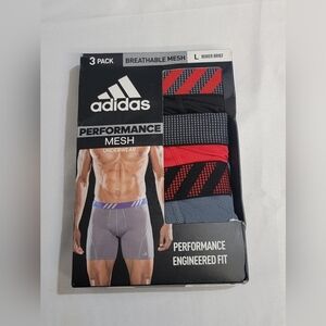 Adidas Mens Size Large Performance Mesh 3 Pack 5" Inseam Boxer Briefs